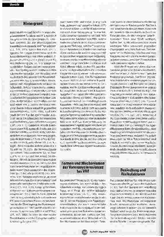 Vorschauseite 2: Vancomycin-resistente Enterokokken (VRE) - Übersicht zu Bedeutung, Prävention und Management in der Pädiatrie