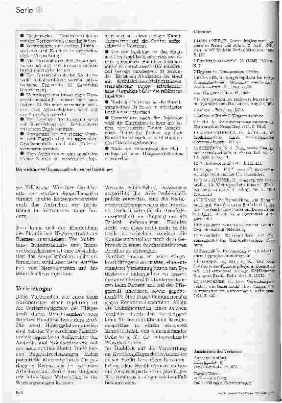 Vorschauseite 6: Subkutane und intramuskuläre Injektionen in Theorie und Praxis 3.Folge: Hygienische Aspekte