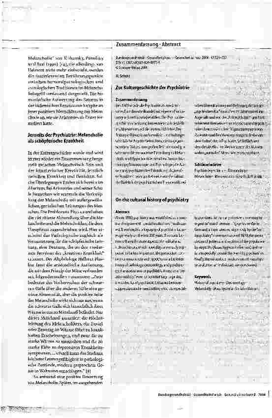 Vorschauseite 3: Zur Kulturgeschichte der Psychiatrie