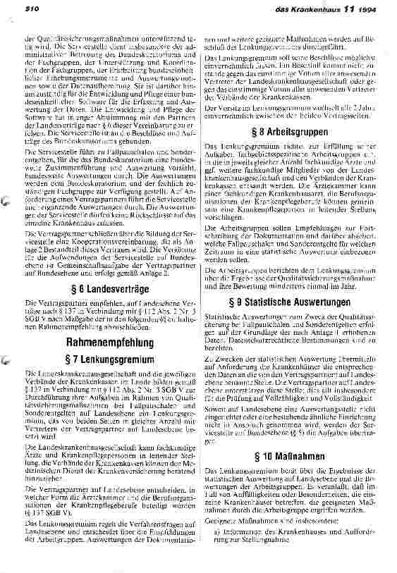 Vorschauseite 2: Qualitätssicherung bei Fallpauschalen und Sonderentgelten Vereinbarung über eine Rahmenempfehlung gemäß § 137 in Verbindung mit § 112 SGB V zur Sicherung der Qualität der Krankenh…