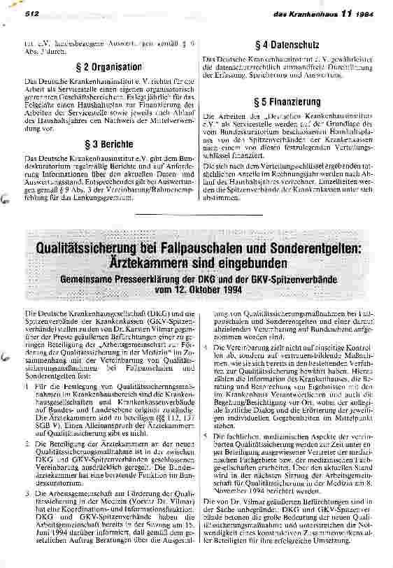 Vorschauseite 4: Qualitätssicherung bei Fallpauschalen und Sonderentgelten Vereinbarung über eine Rahmenempfehlung gemäß § 137 in Verbindung mit § 112 SGB V zur Sicherung der Qualität der Krankenh…