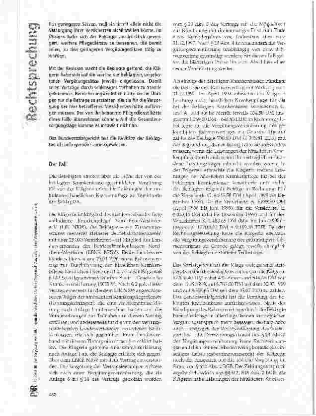 Vorschauseite 2: Zur Vergütung von Leistungen der häuslichen Krankenpflege nach Auslaufen einer Vergütungsvereinbarung