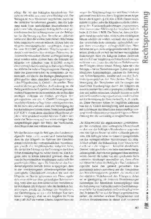 Vorschauseite 3: Zur Vergütung von Leistungen der häuslichen Krankenpflege nach Auslaufen einer Vergütungsvereinbarung