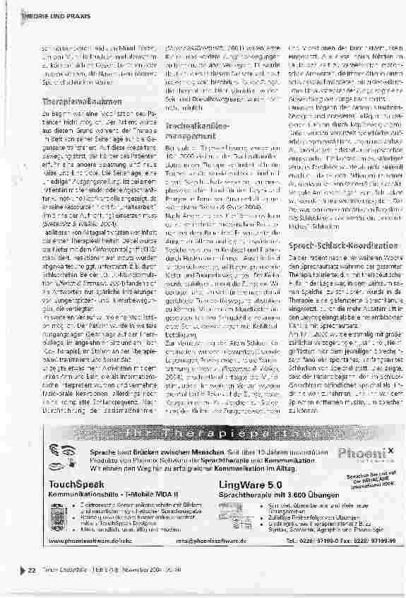 Vorschauseite 3: Therapieund Trachealkanülenmanagement bei neurogenen Dysphagien (Phase A und B): eine Fallbeschreibung