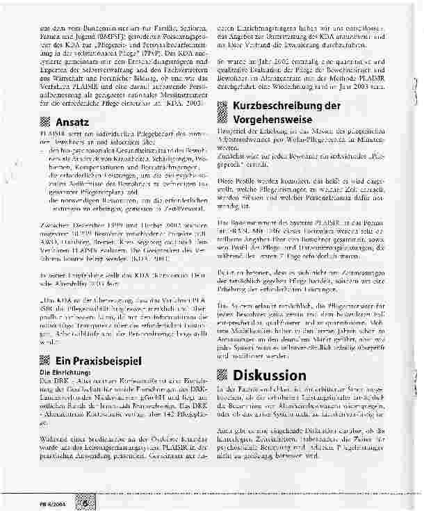 Vorschauseite 2: Pflegezeitbemessungsverfahren PLAISIREs wäre eine Chance gewesen!