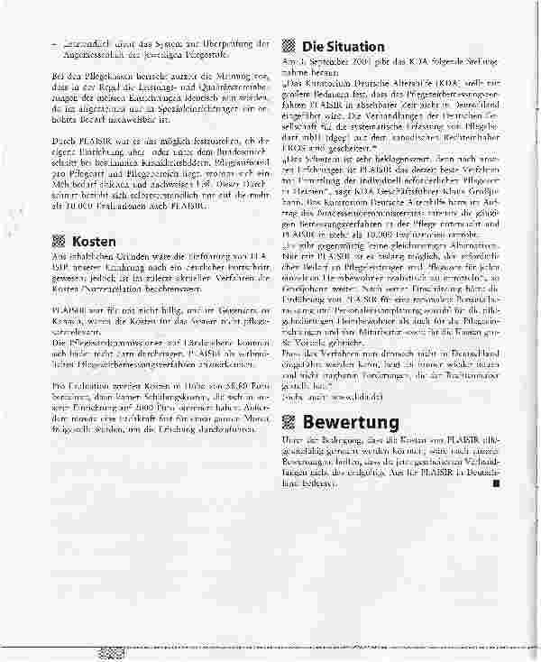 Vorschauseite 4: Pflegezeitbemessungsverfahren PLAISIREs wäre eine Chance gewesen!