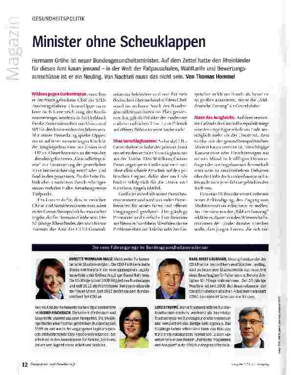 Vorschauseite 1: Minister ohne Scheuklappen