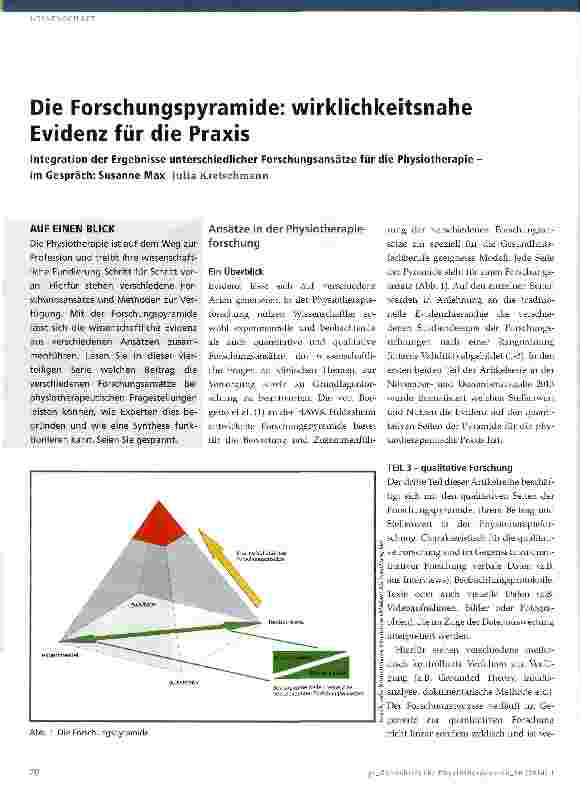 Vorschauseite 1: Die Forschungspyramide: wirklichkeitsnahe Evidenz für die Praxis