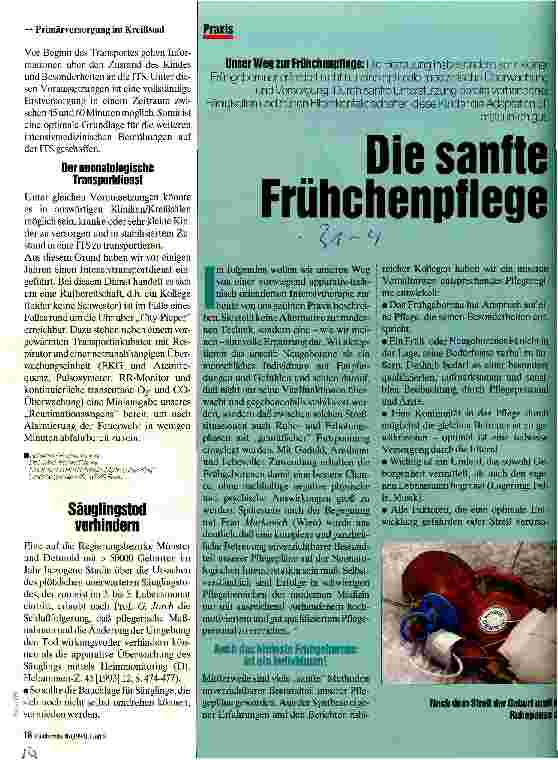 Vorschauseite 1: Die sanfte Frühchenpflege Unser Weg zur Frühchenpflege