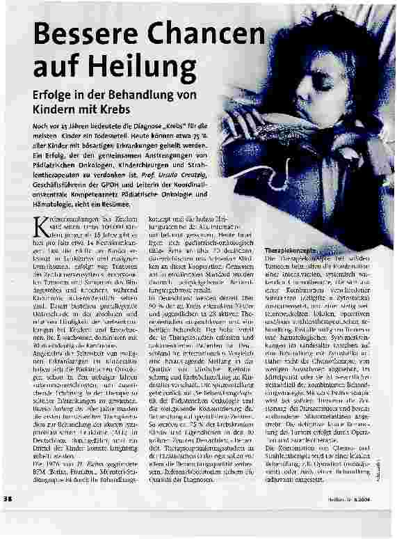 Vorschauseite 1: Bessere Chancen auf HeilungErfolge in der Behandlung von Kindern mit Krebs