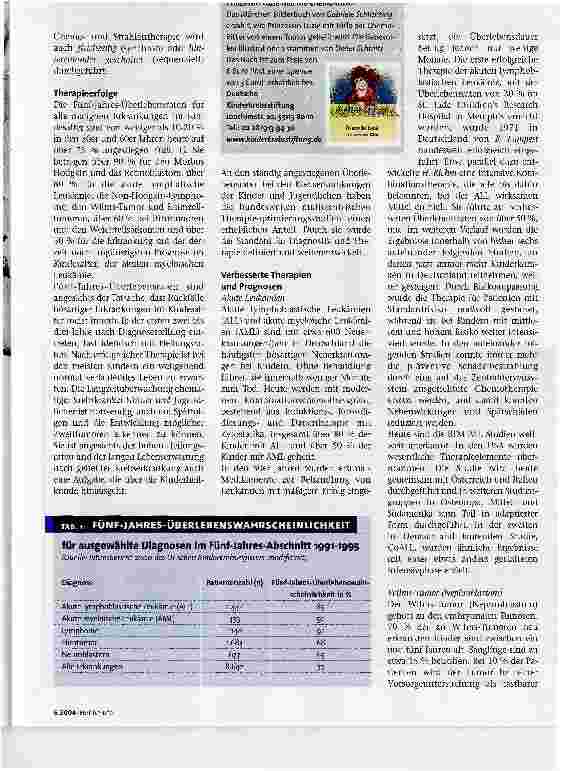 Vorschauseite 2: Bessere Chancen auf HeilungErfolge in der Behandlung von Kindern mit Krebs