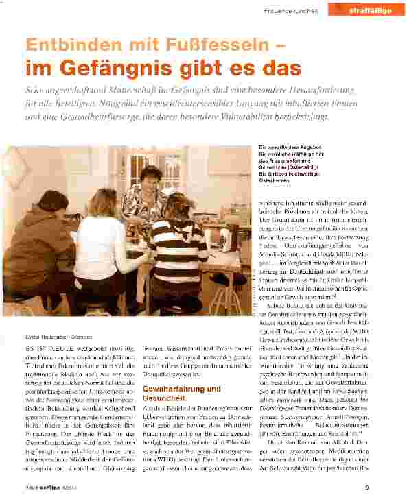 Vorschauseite 1: Entbinden mit Fußfesseln -im Gefängnis gibt es das