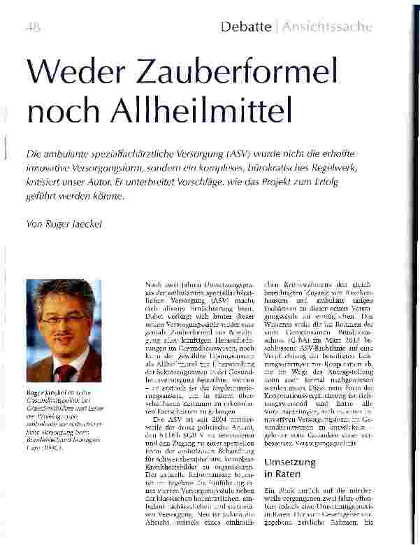 Vorschauseite 1: Weder Zauberformel noch Allheilmittel