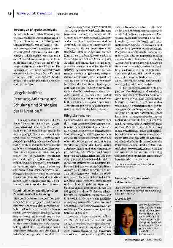 Vorschauseite 3: Prävention und Pflege