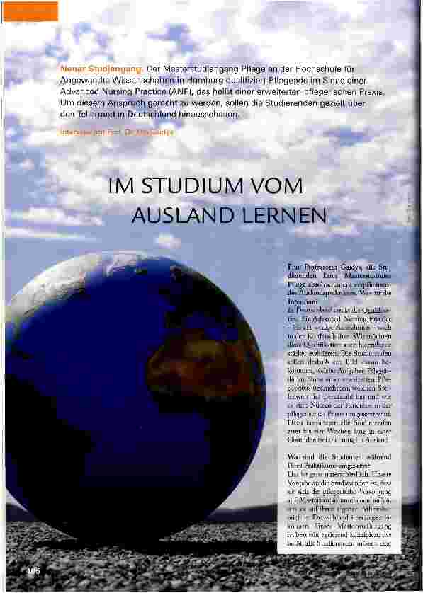Vorschauseite 1: IM STUDIUM VOM AUSLAND LERNEN