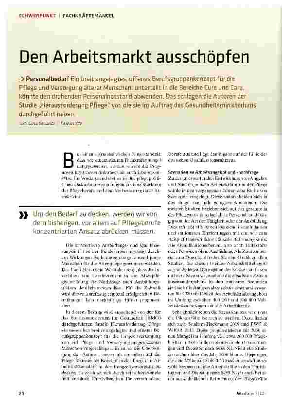 Vorschauseite 1: Den Arbeitsmarkt ausschöpfen