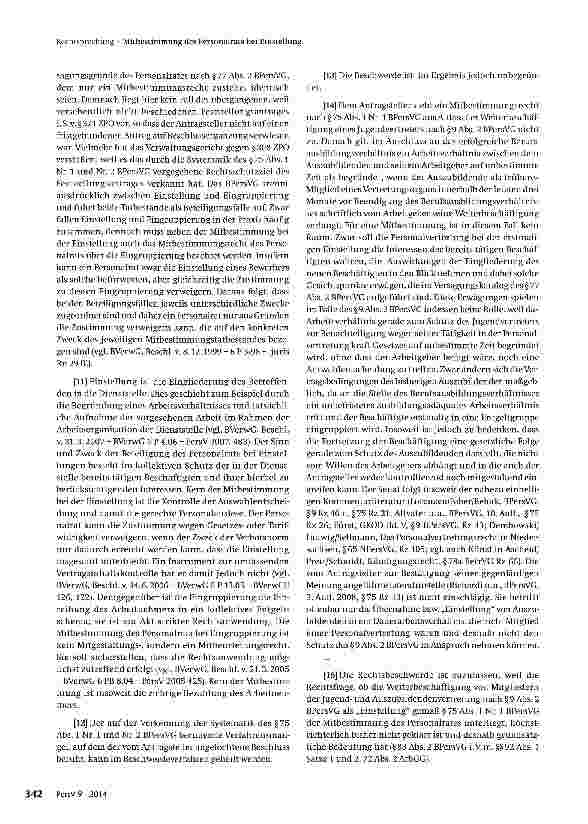 Vorschauseite 2: Mitbestimmung des Personalrats bei Einstellung; Weiterbeschäftigung eines Mitglieds der Jugendund Auszubildendenvertretung