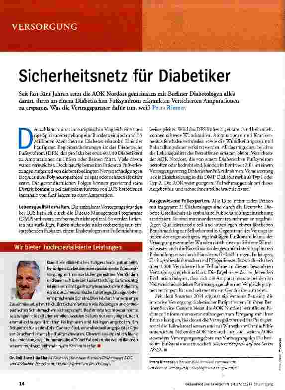 Vorschauseite 1: Sicherheitsnetz für Diabetiker