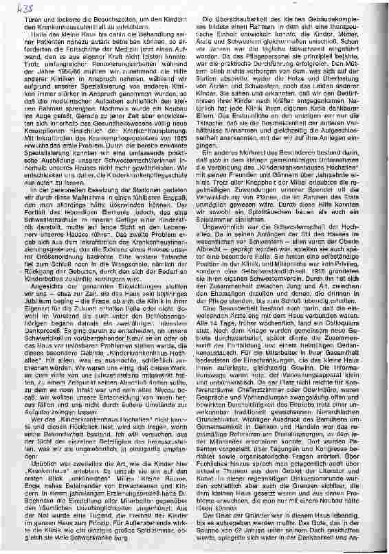 Vorschauseite 3: Das Kinderkrankenhaus Hochalle schloß seine Pforten