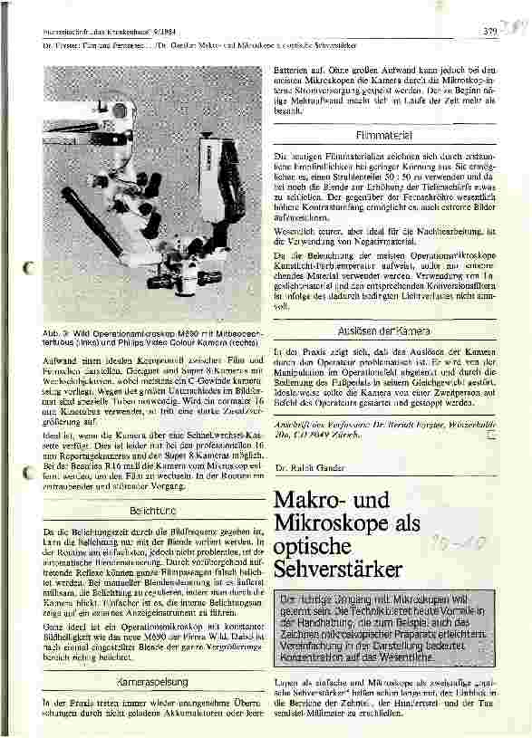 Vorschauseite 3: Film und Fernsehen durch das Mikroskop