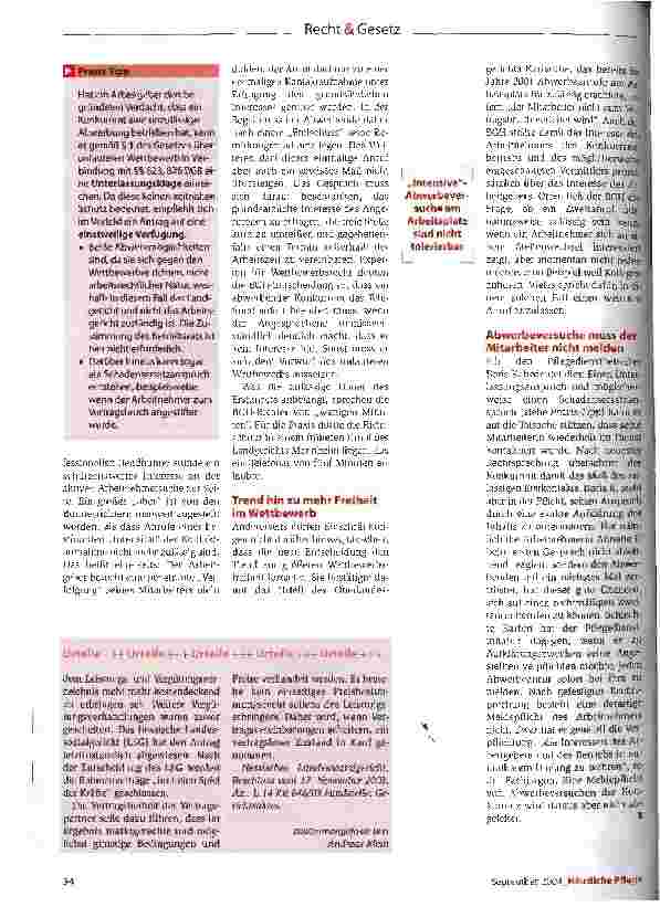 Vorschauseite 2: Auf der PirschArbeitsrecht: Abwerbung von Personal am Arbeitsplatz