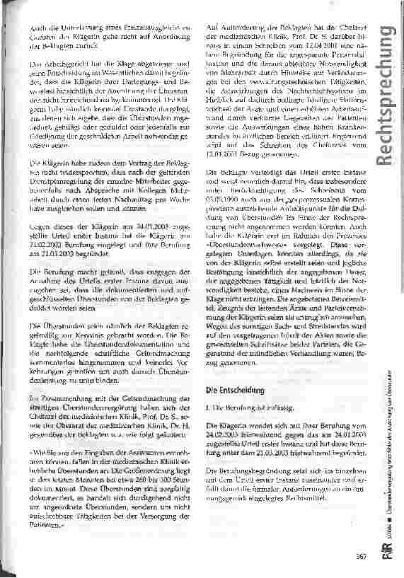 Vorschauseite 2: Überstundenvergütung trotz fehlender Anordnung von Überstunden