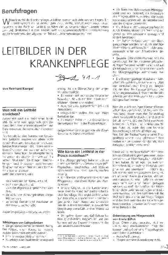 Vorschauseite 1: Leitbilder in der Krankenplfege