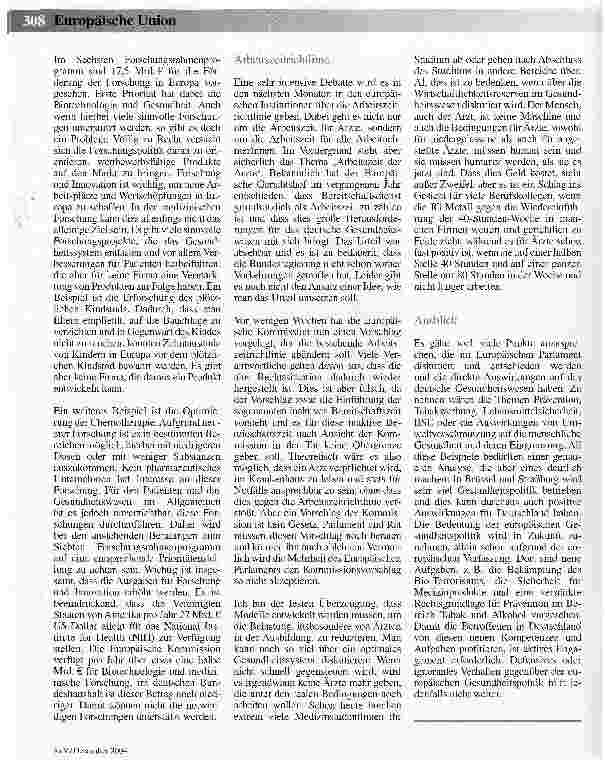Vorschauseite 3: Europäische Gesundheitspolitik -Information und Engagement lohnen sich