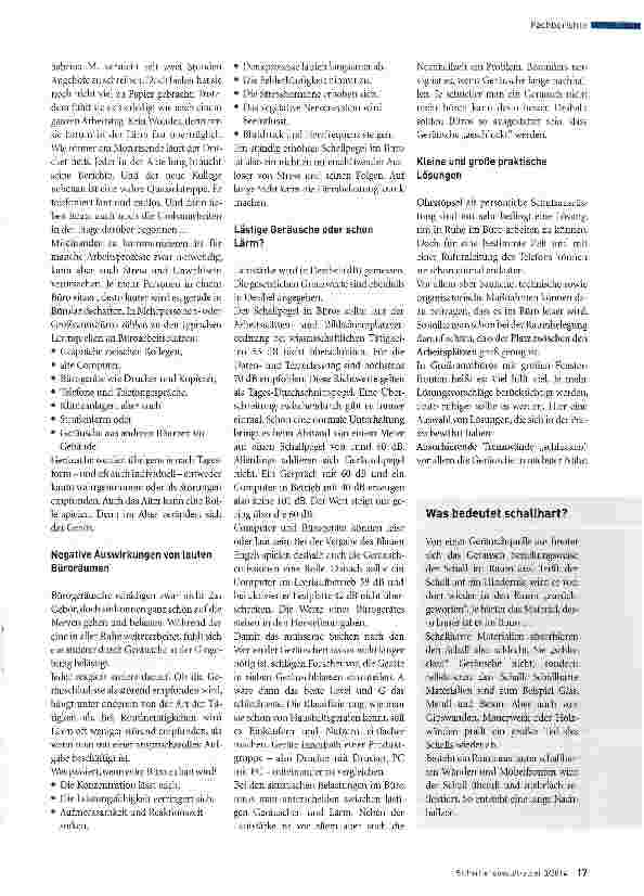 Vorschauseite 2: LärmschutzSo werden Büros leiser