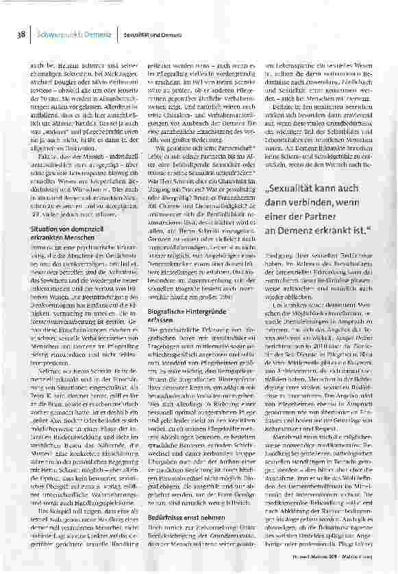 Vorschauseite 2: Sexualität und Demenz