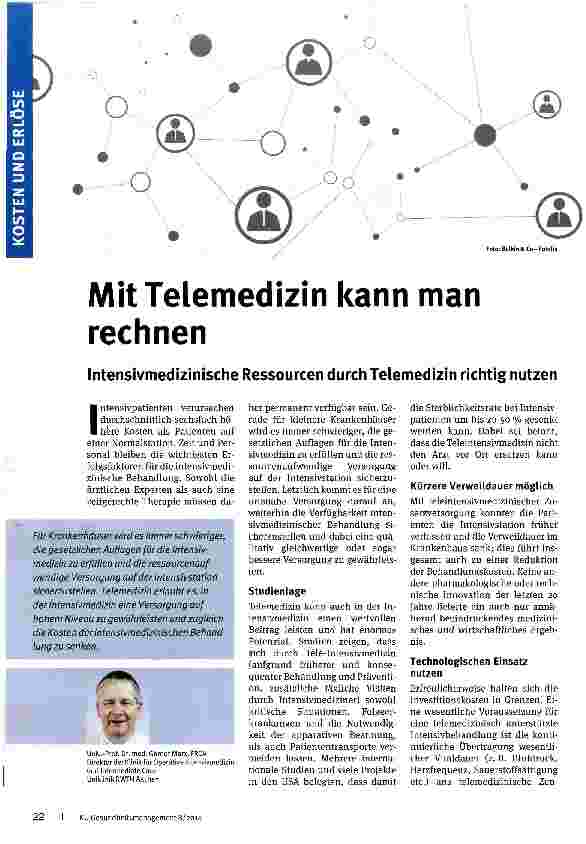 Vorschauseite 1: Mit Telemedizin kann man rechnen