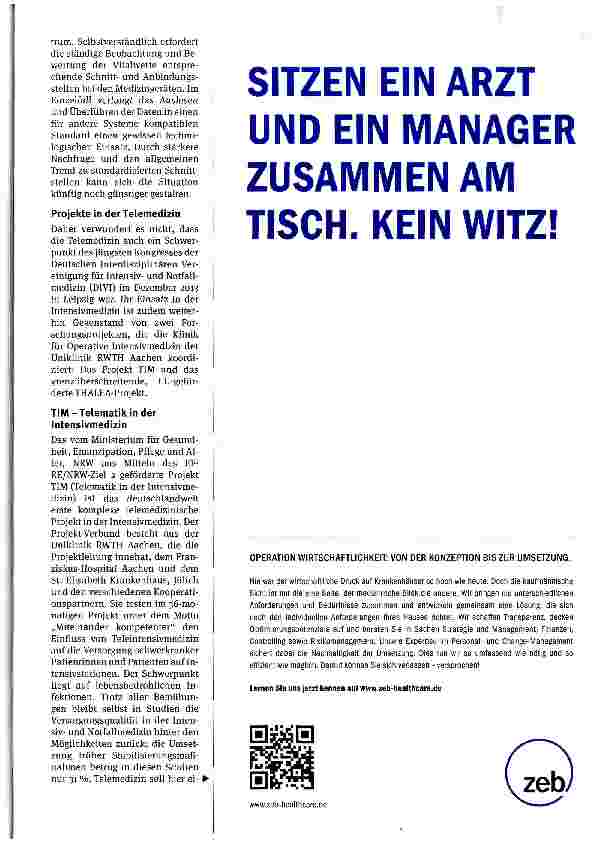 Vorschauseite 2: Mit Telemedizin kann man rechnen