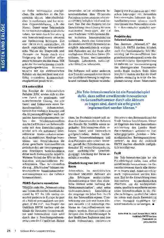 Vorschauseite 3: Mit Telemedizin kann man rechnen
