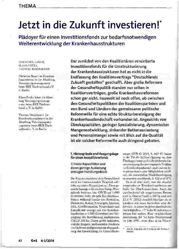 Vorschauseite 1: Jetzt in die Zukunft investieren!