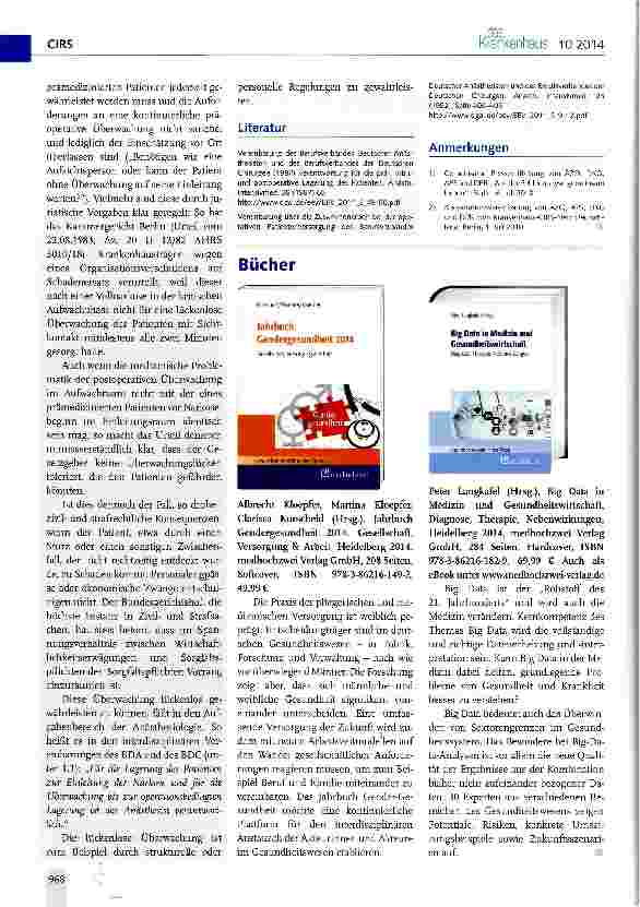 Vorschauseite 2: Fallbeispiel aus dem Krankenhaus-CIRS-Netz-D