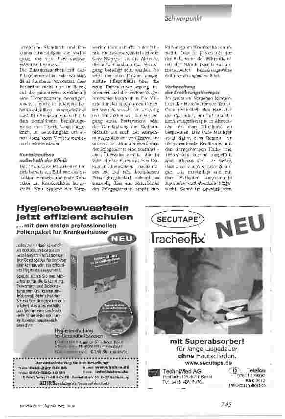 Vorschauseite 5: TransCare. Überleitung von Patienten mit parenteraler Ernährung