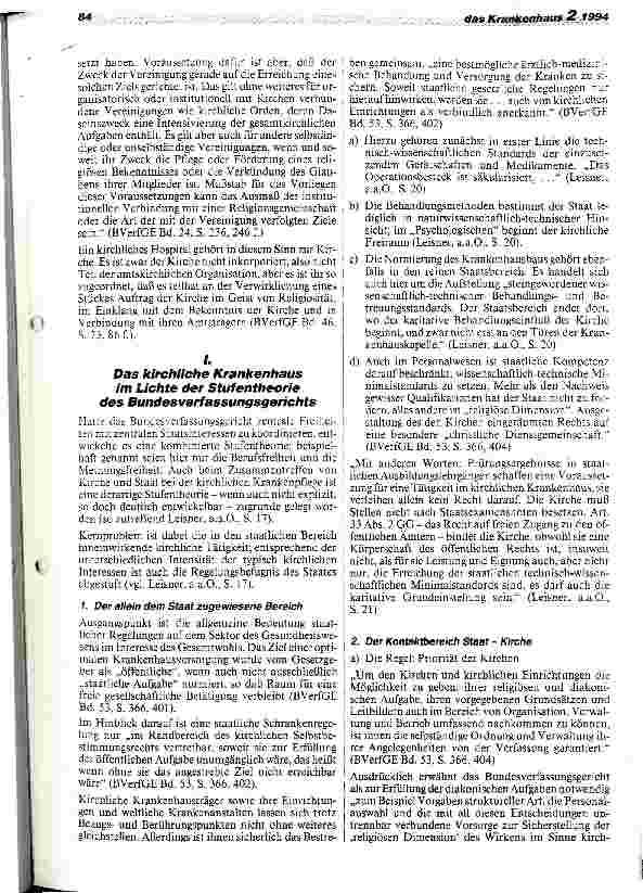 Vorschauseite 2: Das kirchliche Krankenhaus in der höchstrichterlichen Rechtsprechung Teil 6 kKh