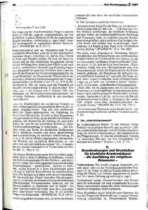 Vorschauseite 4: Das kirchliche Krankenhaus in der höchstrichterlichen Rechtsprechung Teil 6 kKh