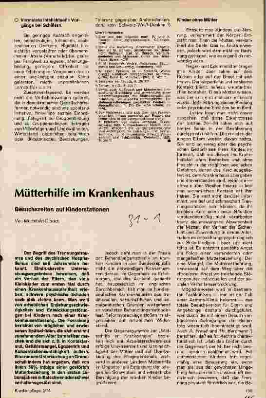 Vorschauseite 1: Mütterhilfe im Krankenhaus Besuchszeiten auf Kinderstationen