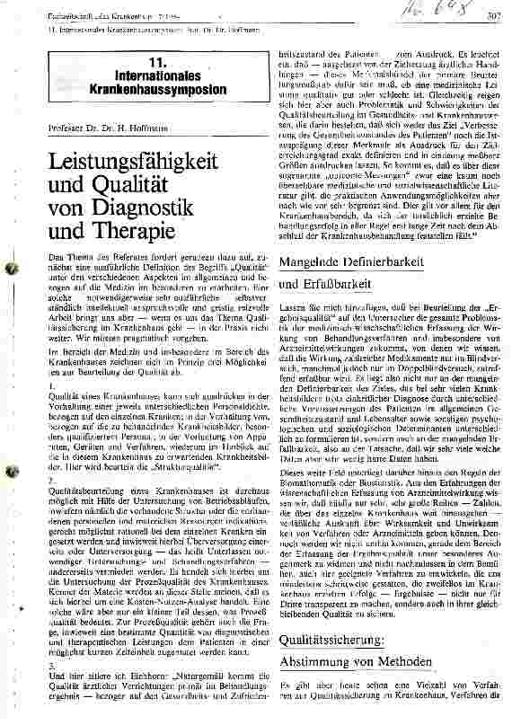 Vorschauseite 1: Leistungsfähigkeit und Qualität von Diagnostik und Therapie