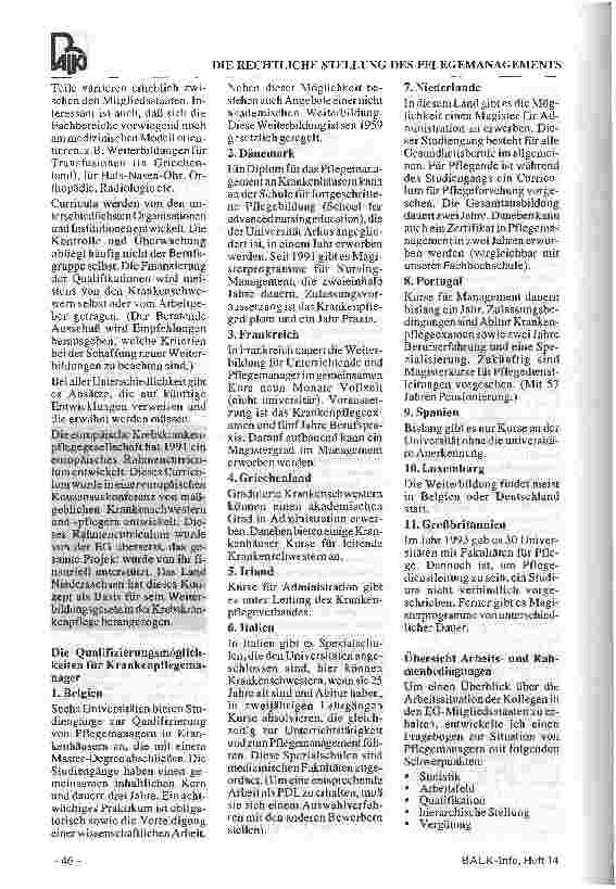 Vorschauseite 3: Aus-, Fortund Weiterbildung in der Pflege im europäischen Vergleich Die rechtliche Stellung des Pflegemanagements