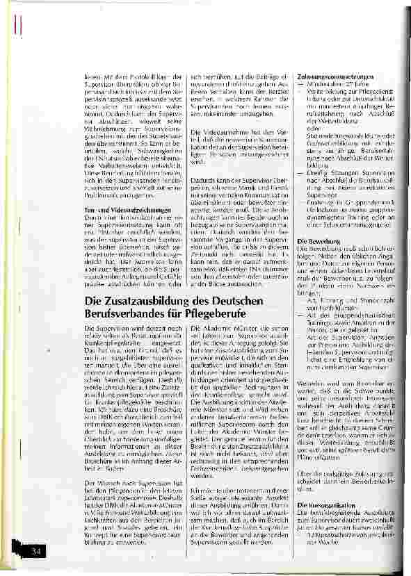 Vorschauseite 5: Supervision in der Krankenpflege, Teil 2 Weiterbildungslehrgang 90/ 92 an der Schwesternhochschule d.Diakonie, Berlin-Grunewald