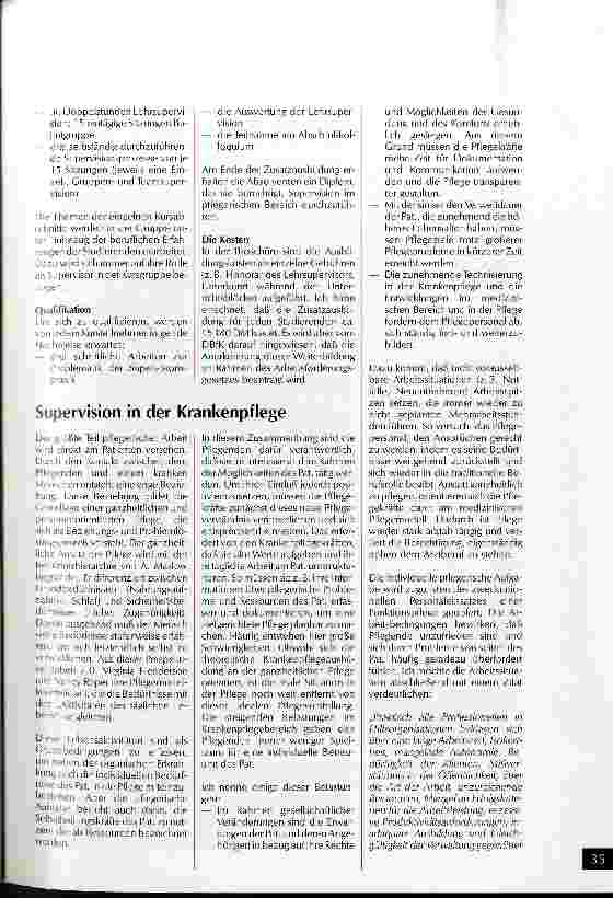 Vorschauseite 6: Supervision in der Krankenpflege, Teil 2 Weiterbildungslehrgang 90/ 92 an der Schwesternhochschule d.Diakonie, Berlin-Grunewald