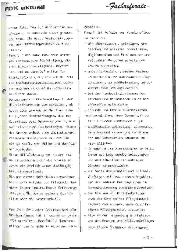 Vorschauseite 2: Die eigentlichen Aufgaben der Krankenpflege