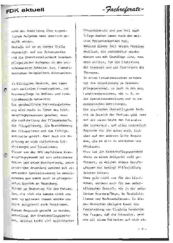 Vorschauseite 4: Die eigentlichen Aufgaben der Krankenpflege