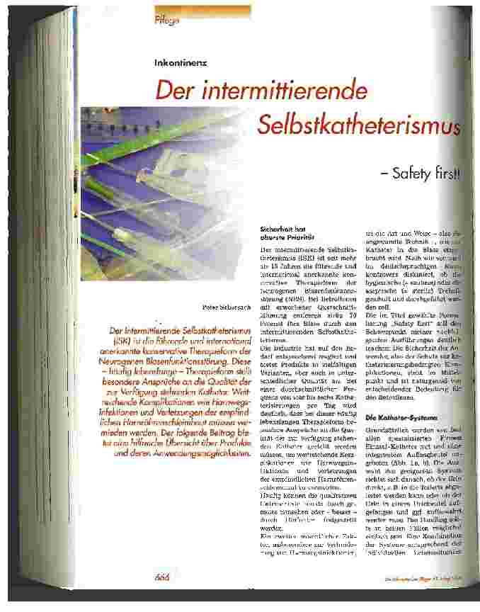 Vorschauseite 1: Der intermittierende Selbstkatheterismus