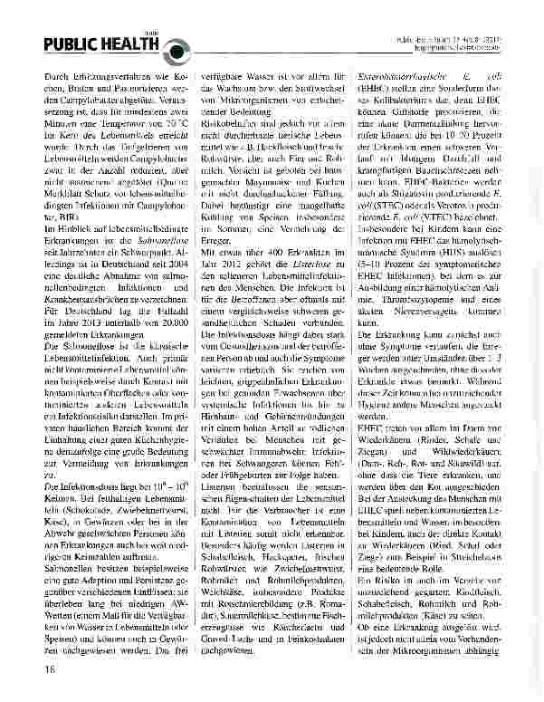 Vorschauseite 2: Infektionen durch Lebensmittel