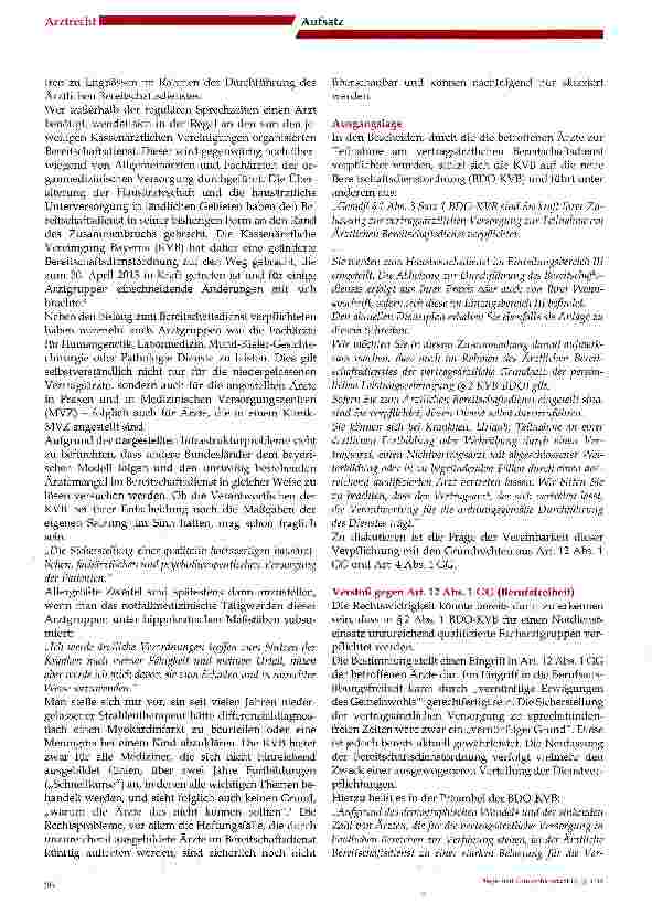 Vorschauseite 2: Gefährliche Tendenz: Bereitschaftsdienst gegen den Ärztemangel