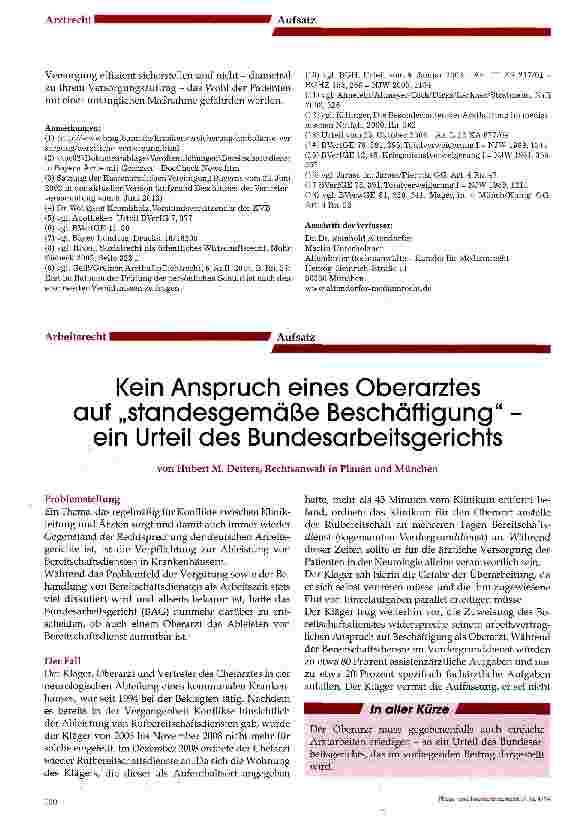 Vorschauseite 6: Gefährliche Tendenz: Bereitschaftsdienst gegen den Ärztemangel