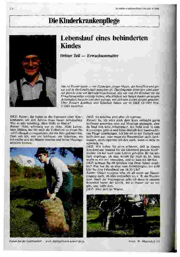 Vorschauseite 1: Lebenslauf eines behinderten Kindes, Teil III - Erwachsenenalter